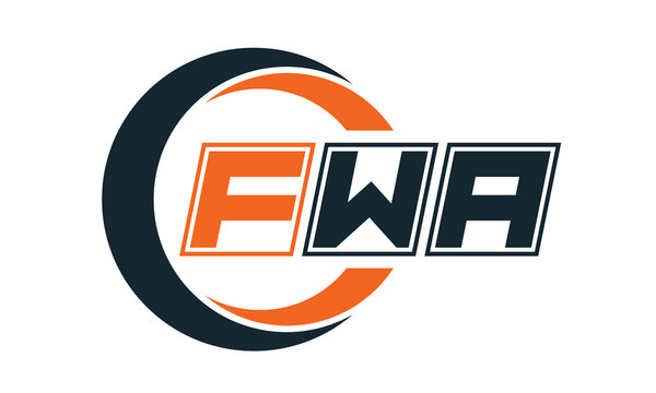FWA three-letter circle logo design. custom font logo vector template | abstract logo | word mark logo | letter mark logo | business logo | minimalist logo | font logo |