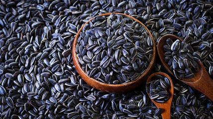 Organic sunflower seeds in a cup