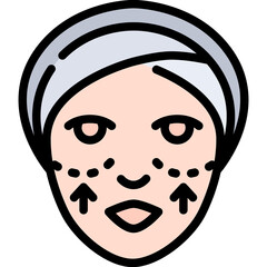 Cheekbone surgery icon. Filled outline design. For presentation.