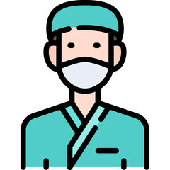 Doctor icon. Filled outline design. For presentation.