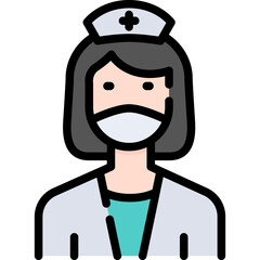 Nurse icon. Filled outline design. For presentation.
