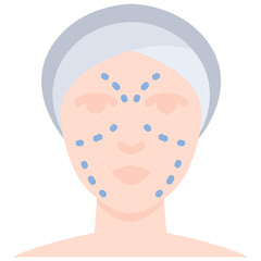 Facial aesthetics icon. Flat design. For presentation.
