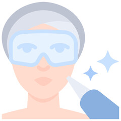 Laser treatment icon. Flat design. For presentation.