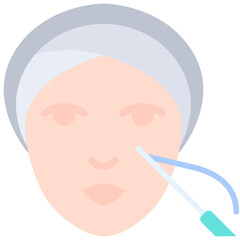 Face threading icon. Flat design. For presentation.