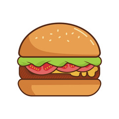 Cartoon burger vector isolated illustration stock illustration. Burger, Hamburger, Vector, Cartoon, Menu
