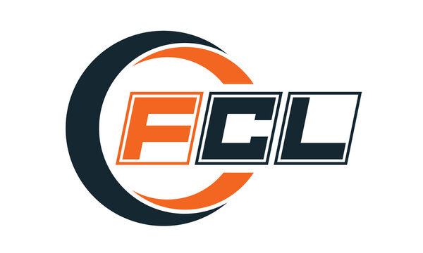 FCL three-letter circle logo design. custom font logo vector template | abstract logo | word mark logo | letter mark logo | business logo | minimalist logo | font logo |