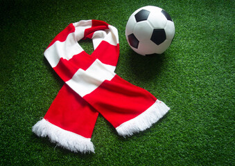 football with scarf , soccer supporters 