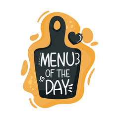 menu of the day lettering