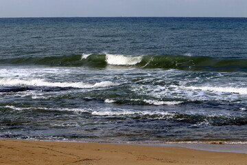 Coast of the Mediterranean Sea in northern Israel.