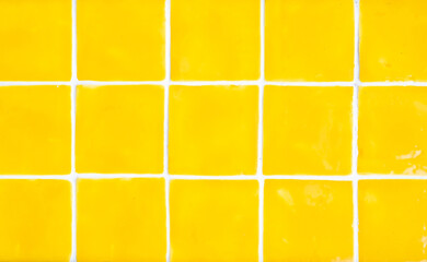 Decorative yellow ceramic tile wall pattern