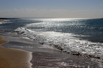 Coast of the Mediterranean Sea in northern Israel.
