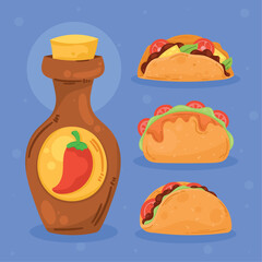four mexican food icons