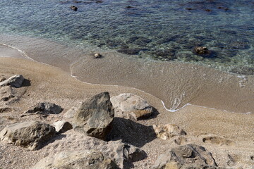 Coast of the Mediterranean Sea in northern Israel.