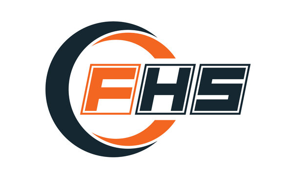 FHS three-letter circle logo design. custom font logo vector template | abstract logo | word mark logo | letter mark logo | business logo | minimalist logo | font logo |