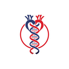 Aorta DNA Medical Icon Logo Design Template, Hearth DNA Aorta Medical Logo, Aorta DNA Medical Simple Logo	