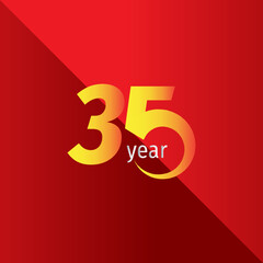 35 Year Anniversary Celebration Vector Template Design Illustration
