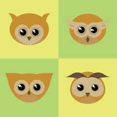 Fototapeta premium set of owls