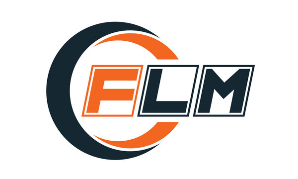 FLM three-letter circle logo design. custom font logo vector template | abstract logo | word mark logo | letter mark logo | business logo | minimalist logo | font logo |