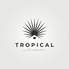 tropical cabin logo vector symbol illustration design, minimal cottage logo design