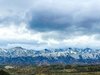 mountains and clouds