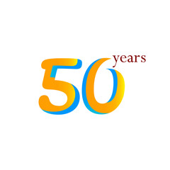 50 Year Anniversary Celebration Vector Template Design Illustration