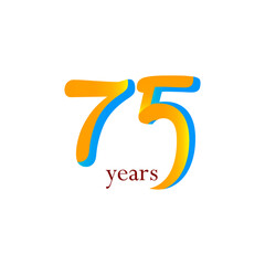 75 Year Anniversary Celebration Vector Template Design Illustration