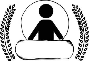 Profile banner. Black and white drawing vector.
