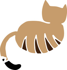 Cat shadow icon vector. Cute drawing cartoon icon for decoration graphic.