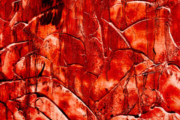 Fototapeta na wymiar Red Background. scary bloody dirty walls for the background. walls are full of blood stains and scratches.