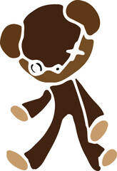 Teddy bear vector. Gothic art style. Cute drawing cartoon icon for decoration graphic.