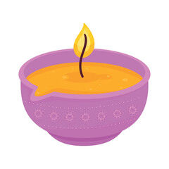 diwali ceremony purple candle