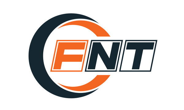 FNT three-letter circle logo design. custom font logo vector template | abstract logo | word mark logo | letter mark logo | business logo | minimalist logo | font logo |