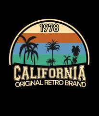 California original retro brand t shirt design
