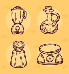various kitchen utensils icons