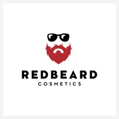 men beard logo template for business