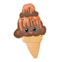 Cute Ice Cream Watercolor clipart