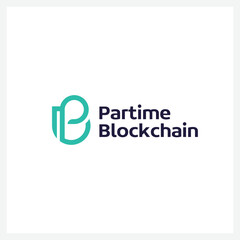 Blockchain logo design template for business