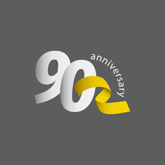 90 Year Anniversary Celebration Vector Template Design Illustration