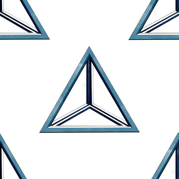 Tetrahedron. Digital illustration. Pencil and watercolor effect. Art print for wrapping paper, digital screens. High quality image for printing. Endless repeatable pattern. 600 dpi