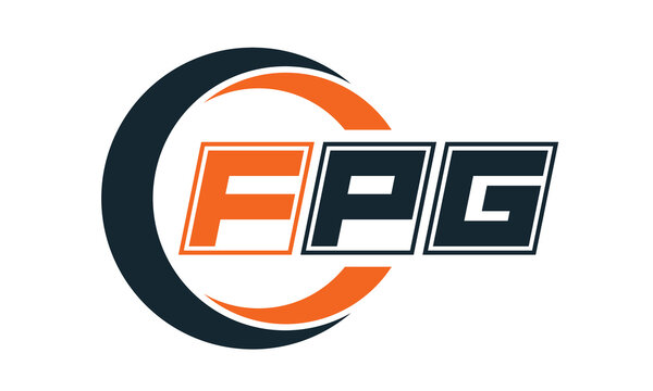 FPG three-letter circle logo design. custom font logo vector template | abstract logo | word mark logo | letter mark logo | business logo | minimalist logo | font logo |