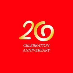 20 Year Anniversary Celebration Vector Template Design Illustration