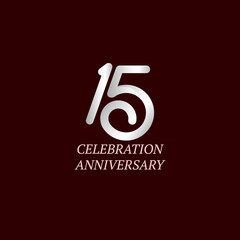15 Year Anniversary Celebration Vector Template Design Illustration