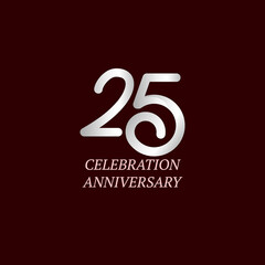 25 Year Anniversary Celebration Vector Template Design Illustration