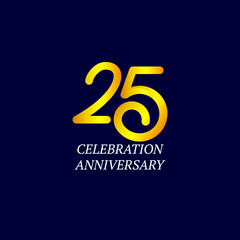 25 Year Anniversary Celebration Vector Template Design Illustration
