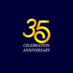 35 Year Anniversary Celebration Vector Template Design Illustration