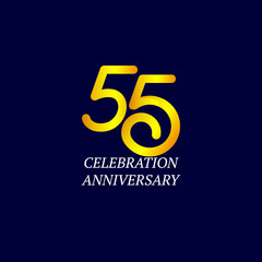 55 Year Anniversary Celebration Vector Template Design Illustration