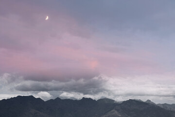 Mountains behind the village of Lumio Corsica on the mediterranean sea