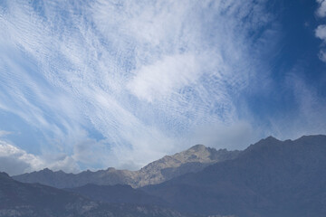 Mountains behind the village of Lumio Corsica on the mediterranean sea