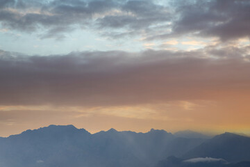 Mountains behind the village of Lumio Corsica on the mediterranean sea