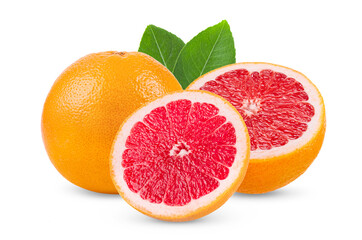 Grapefruit citrus fruit isolated on white